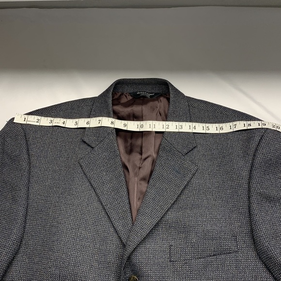 Pronto Uomo Couture 100% Wool Blazer Navy/Grey Size 44 Short - Picture 12 of 15